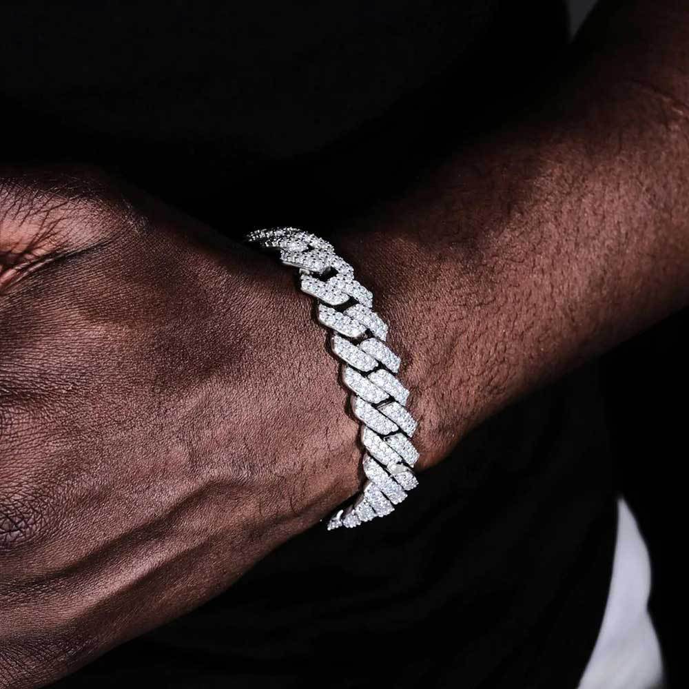 Hip-hop Diamond Cuban Chain Zircon Bracelet for Men
