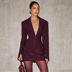 Viviana deep V-neck dress suit
