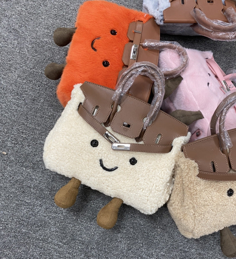 Cute Plush Toy Handbag Mini Birkin Style