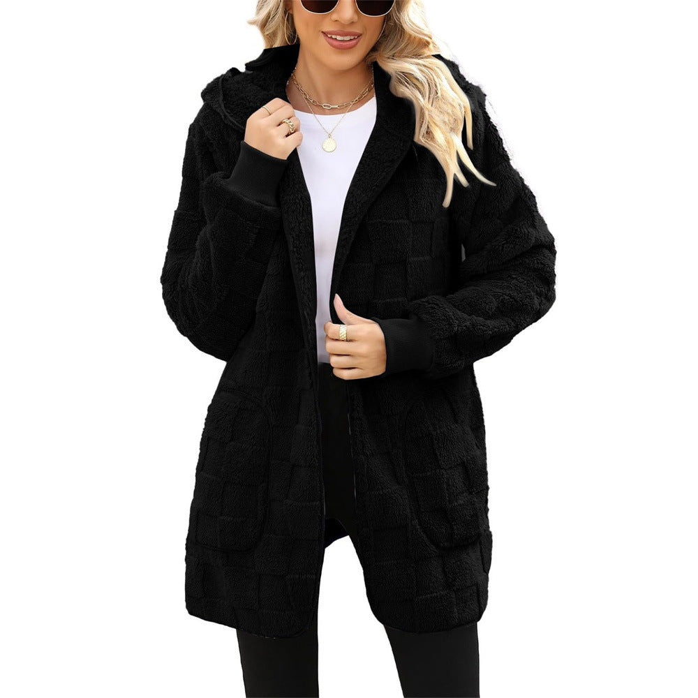 Pia hooded plush coat