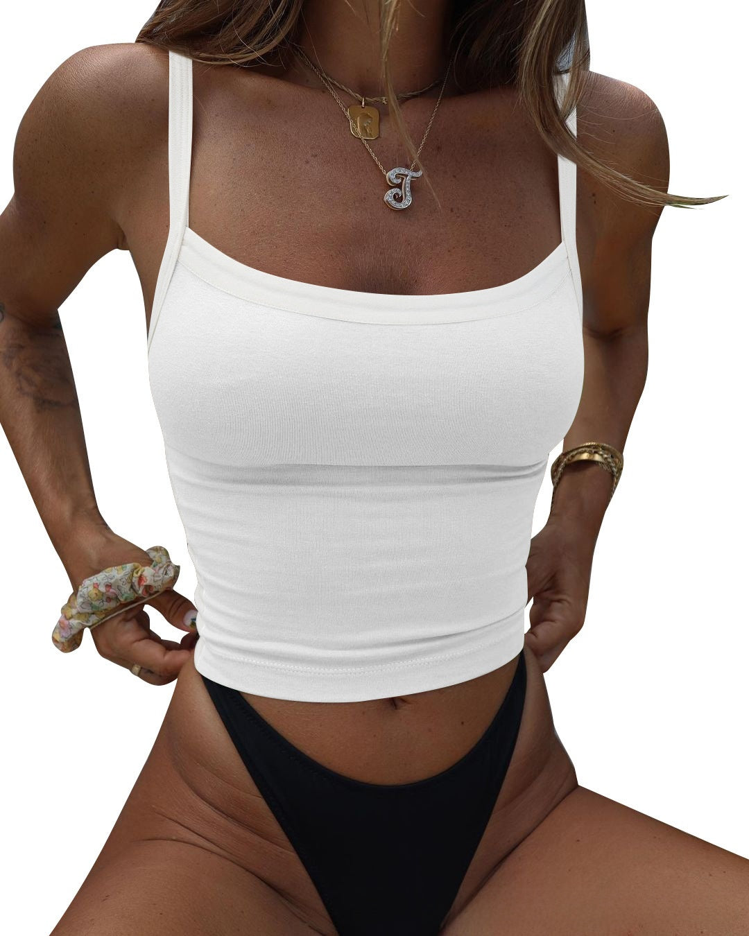 Hot girl tight short halter top