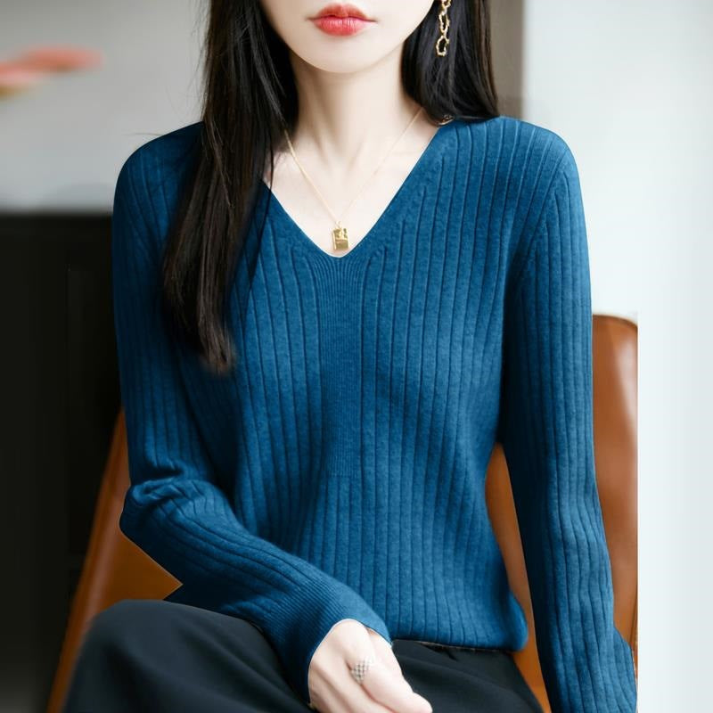 Millie V-neck knit top for women