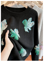 Cashmere butterfly flower sweater
