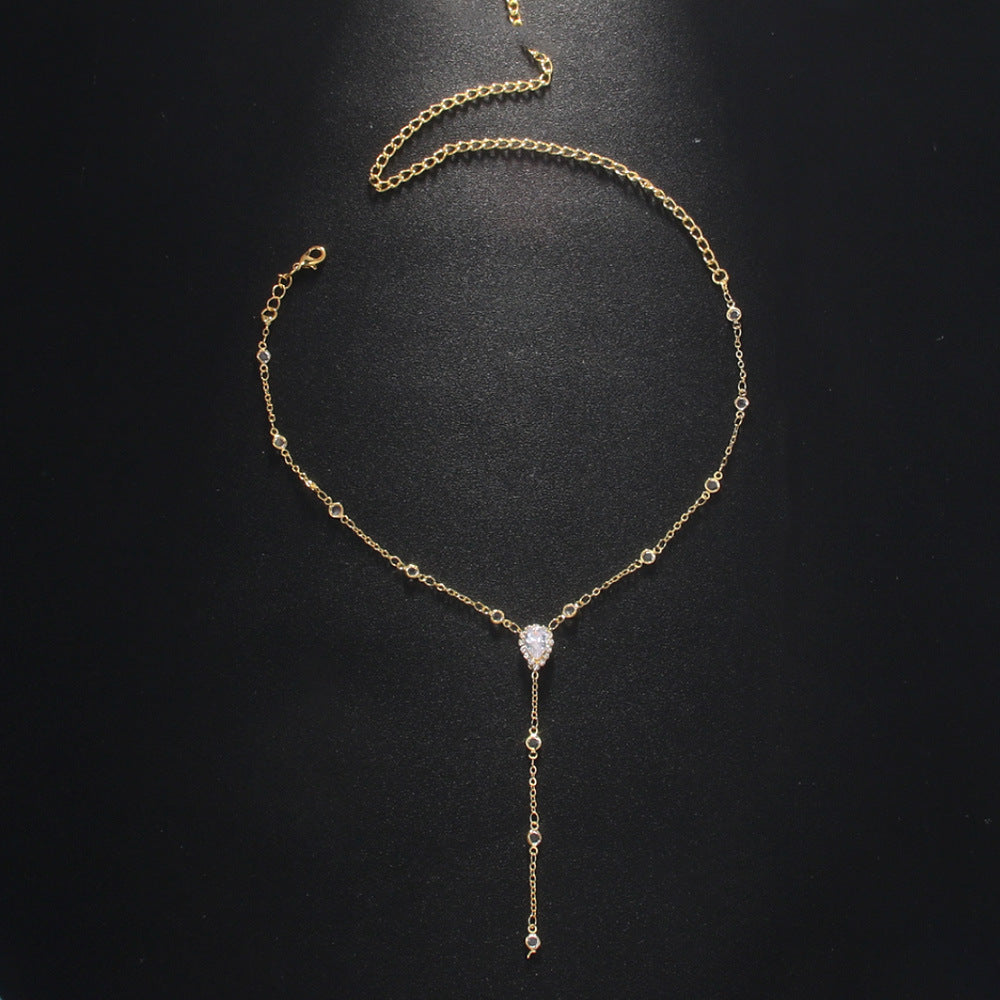 Water Drop Zircon Necklace for Women
