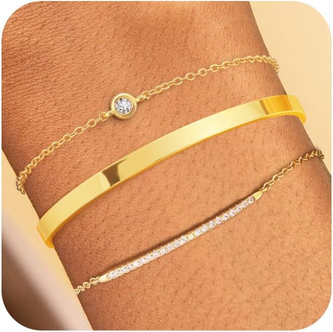 Inlaid single zirconia bracelet