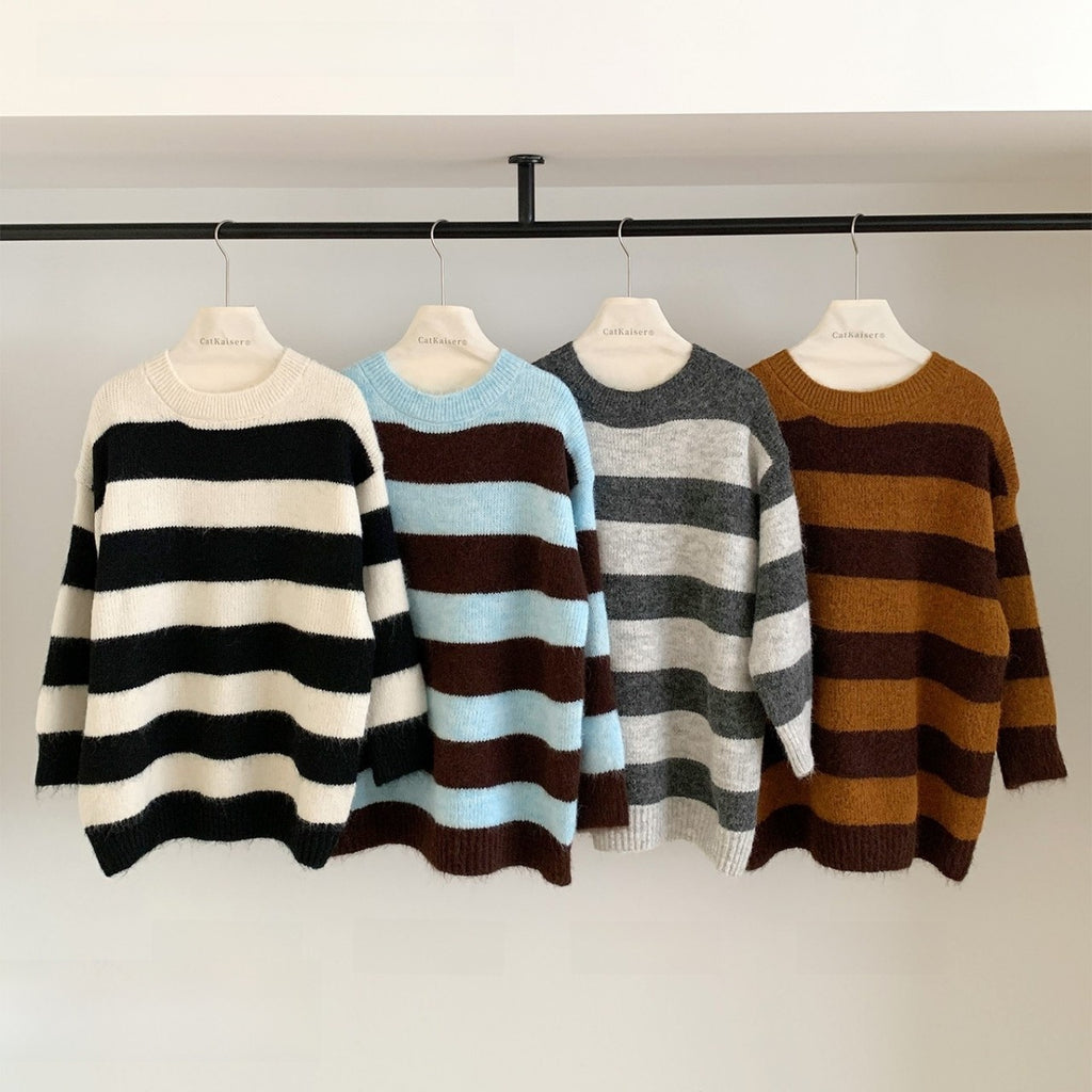 Alpaca wool striped sweater