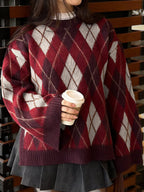 Casual Color-Block Long-Sleeve Sweater