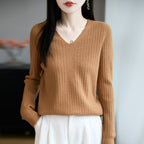 Millie V-neck knit top for women