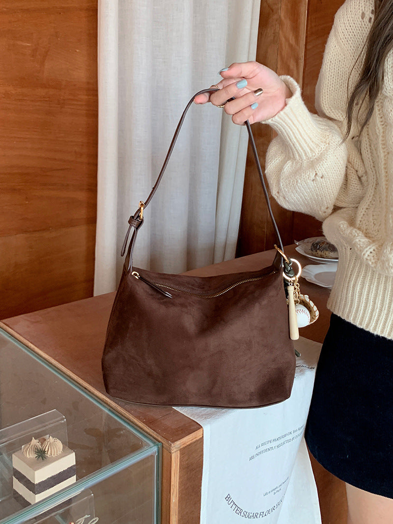 Retro Suede Underarm Handbag