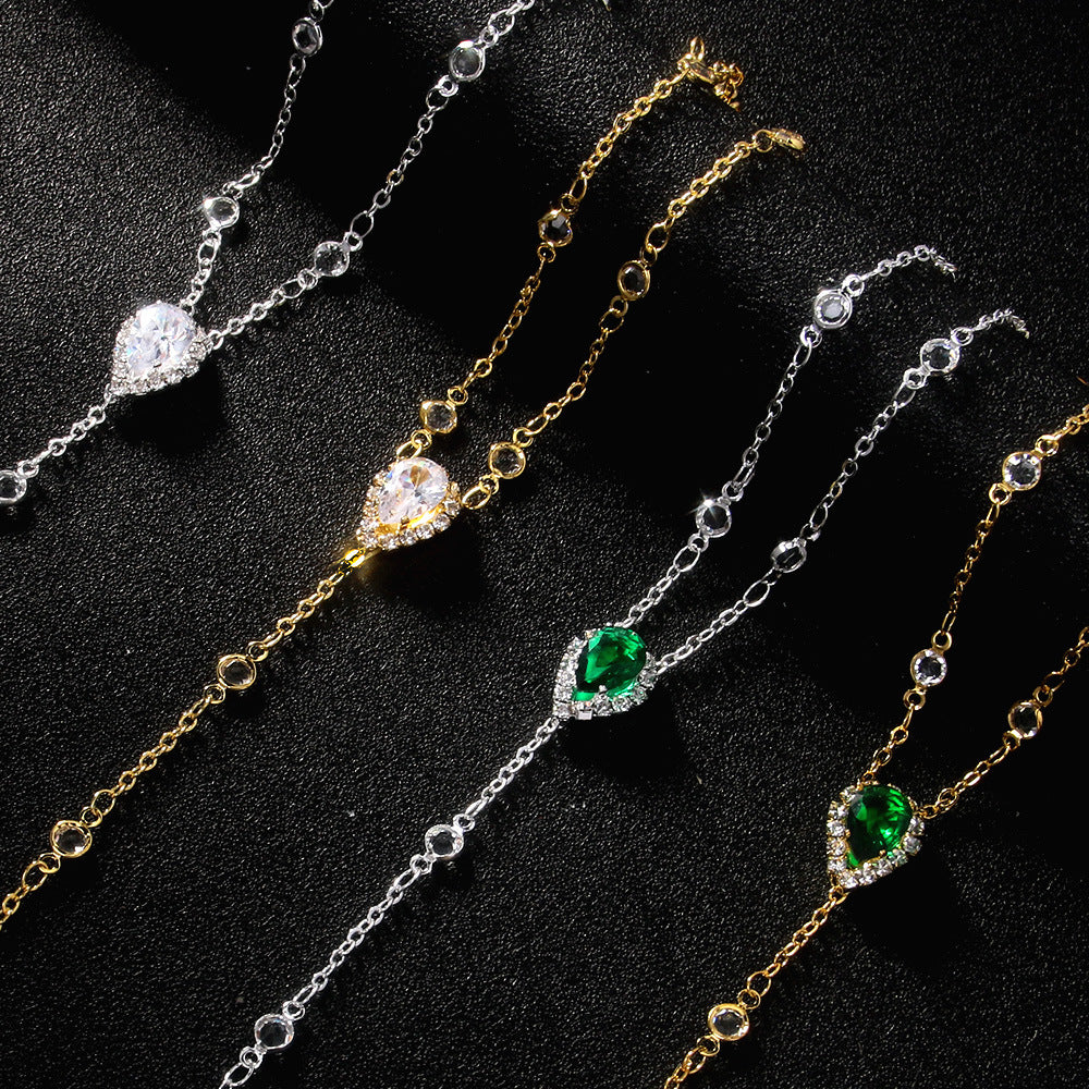 Water Drop Zircon Necklace for Women