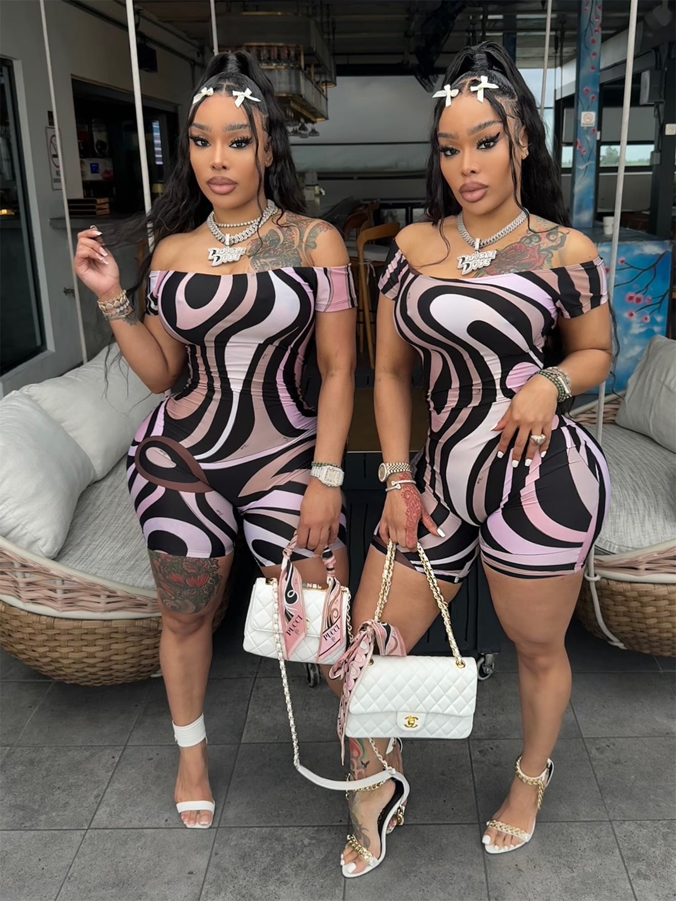 Strapless Geometric Print Slim-fit Jumpsuit