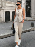 Izabel | Elegant Sleeveless Top and Trousers Set