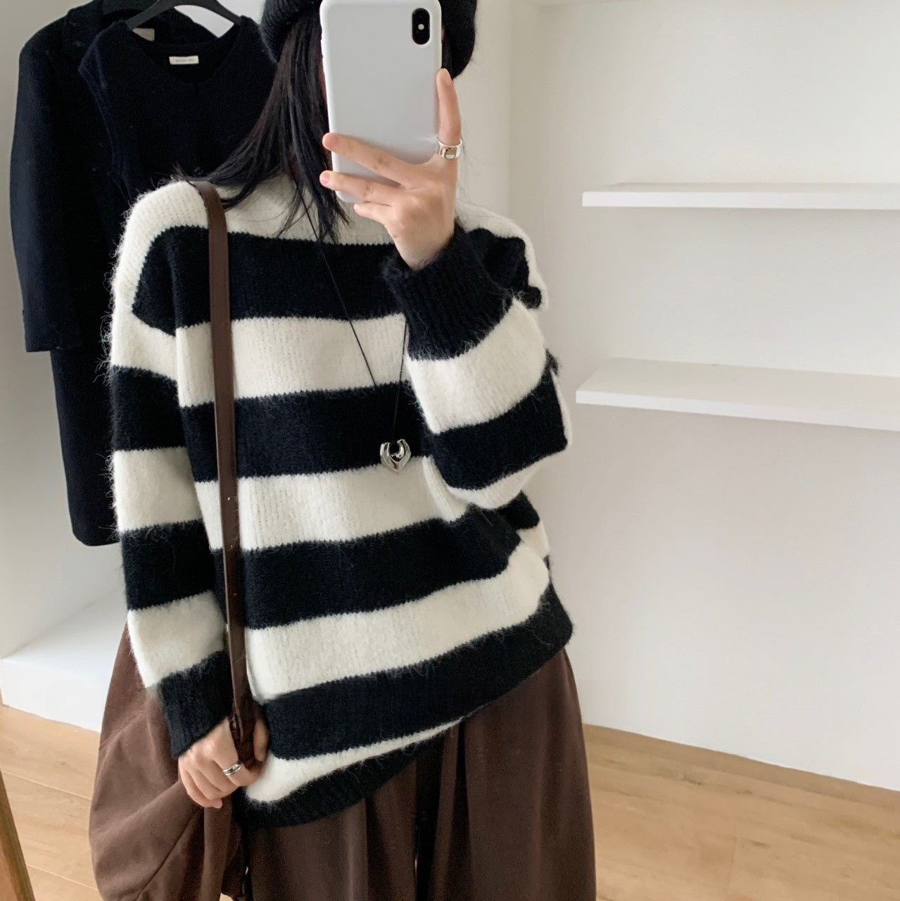 Alpaca wool striped sweater