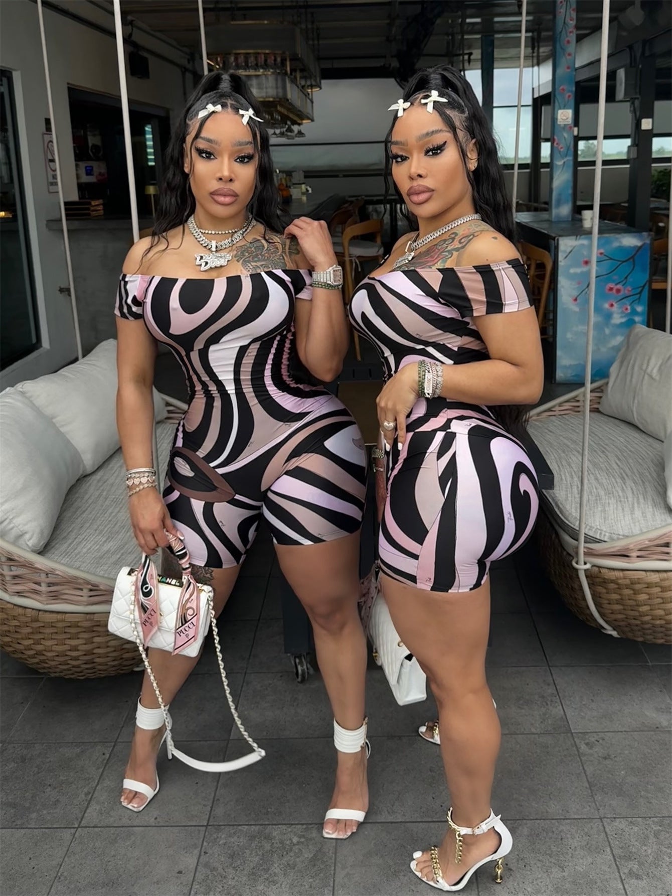 Strapless Geometric Print Slim-fit Jumpsuit