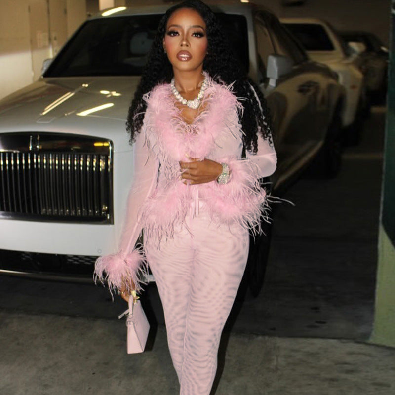 Long Sleeve Top with Tight Pants