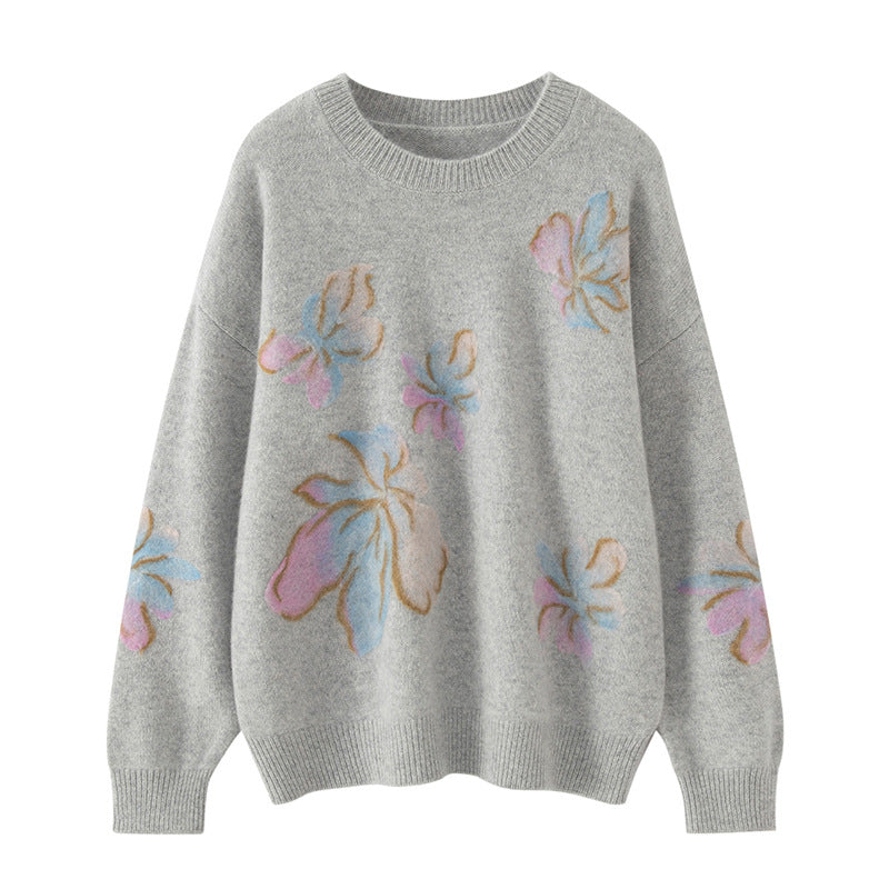 Cashmere butterfly flower sweater