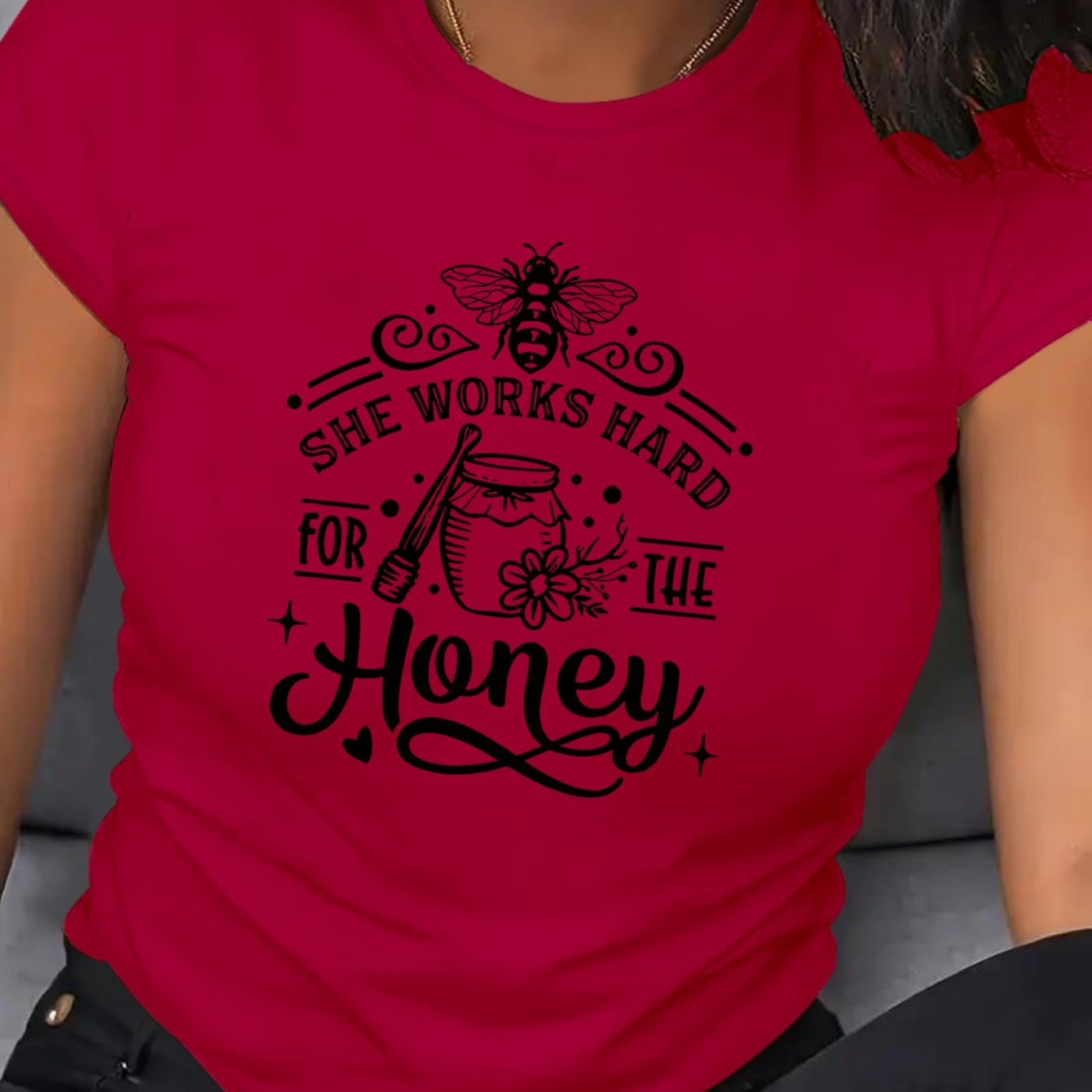 Ladies Cotton Short Sleeve Print Sweatshirts