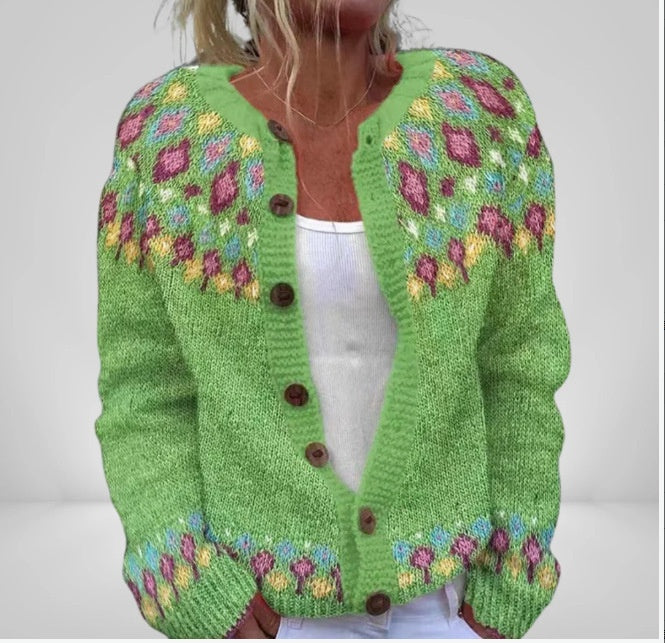 Geometric 3D Print Womens Cardigan Sweater