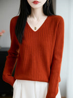 Millie V-neck knit top for women