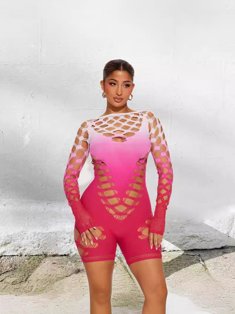 Tie-Dye Lace Detail Jumpsuit