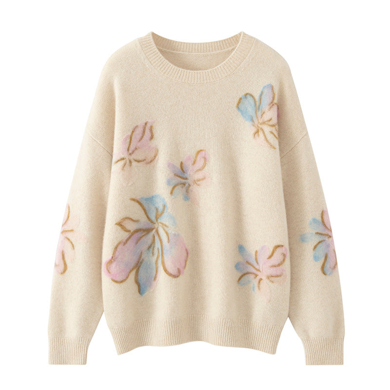 Cashmere butterfly flower sweater