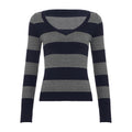 Amalie V-neck striped long sleeve sweater