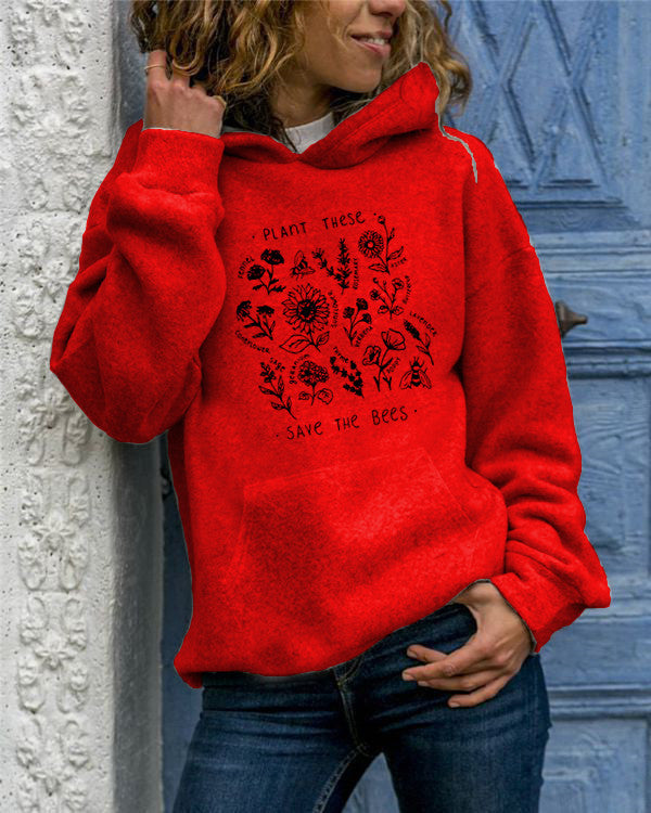 Hooded Sweat Flower Print